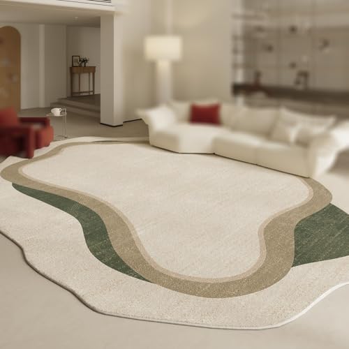 Neuheit unregelmäßig geformte Fläche Teppich für Wohnzimmer, große Fläche Teppich, Moderne Teppichs waschbar Fußmatte, Fauxl Wolle(Pattern B,180x250cm) von Generic