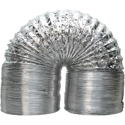 Nicht-isoliertes Luftkanalschlauch flexibler Aluminiumlüftungskanal zum Erhitzen, Abkühlen und Trockner 165mm(6.5in) 1.5m(4.9ft) von Generic