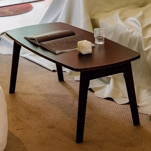 Niedriger Tisch Weiß Beistelltisch Holz Wohnzimmertisch Modern Faltbar Couchtisch Sofatisch Für Schlafzimmer, Wohnzimmer (Color : Walnut, Size : 120 * 55 * 45cm) von Generic