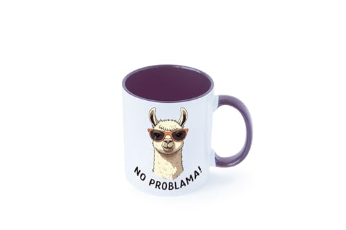 No ProbLama | Lama | Alpaka Farbige Tasse - Kaffeetasse/Geschenk/Familie - Violett No ProbLama | Lama | Alpaka Farbige Tasse - Kaffeetasse/Geschenk/Familie - Violett von Generic