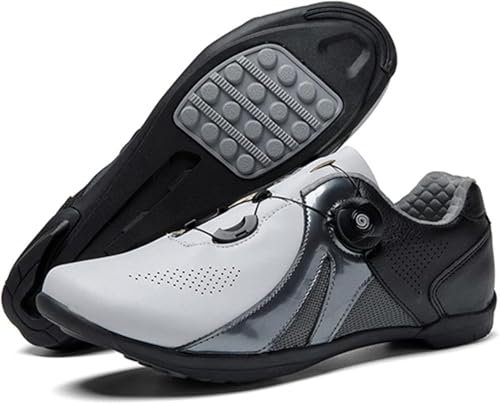 Non Cleats Männer Frauen Fahrradschuhe Lock Free Fahrradschuhe Entsperrt Mikrofaser Mesh Schuhe Radfahren MTB Schuhe, Grey, 38 EU von Generic