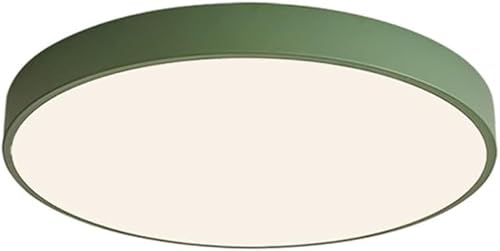 Nordic Bunte LED Flush Mount Deckenleuchte leichte runde schlanke Innendecke Lampen -Wohnkultur Beleuchtungslampen in der Nähe der Decke Flachkunstlicht für Restaurant, Grün, 40 cm von Generic