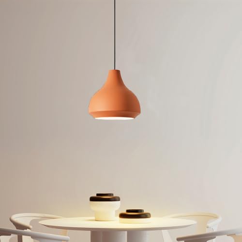 Nordische orange Hängelampe 11,02 Zoll minimalistisches Design Esszimmertisch Pendelleuchte Nachttisch Bar Schlafzimmer LED-Ndeliers Bar Dekor Beleuchtungskörper von Generic