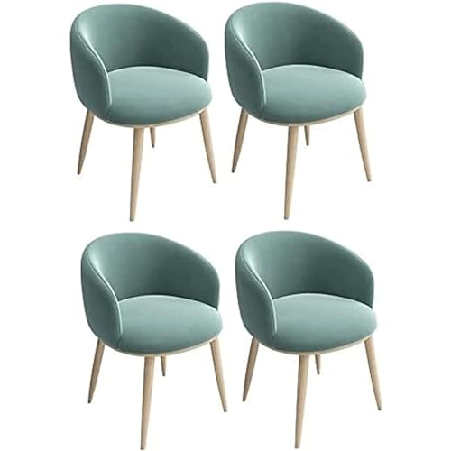 Nordischer Esszimmerstuhl, Küchenstühle 4er-Set, Beistellstuhl mit samtgepolsterter Rückenlehne, Schminkstuhl mit Metallbeinen, Loungesessel von Generic