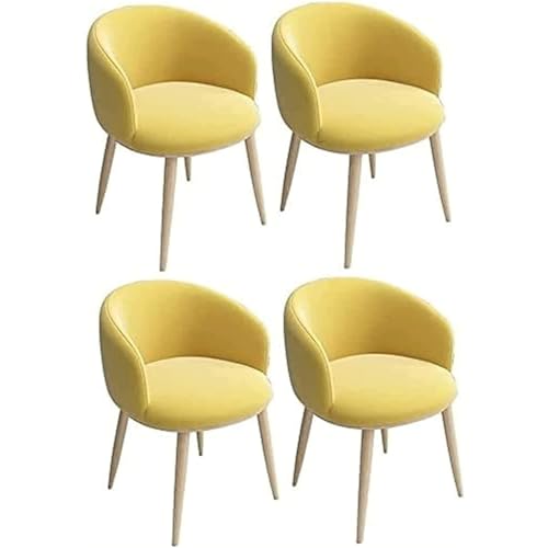 Nordischer Esszimmerstuhl, Küchenstühle 4er-Set, Beistellstuhl mit samtgepolsterter Rückenlehne, Schminkstuhl mit Metallbeinen, Loungesessel von Generic