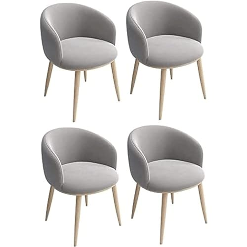 Nordischer Esszimmerstuhl, Küchenstühle 4er-Set, Beistellstuhl mit samtgepolsterter Rückenlehne, Schminkstuhl mit Metallbeinen, Loungesessel von Generic