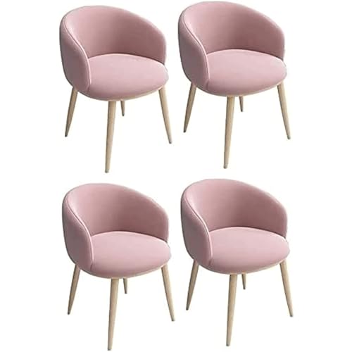 Nordischer Esszimmerstuhl, Küchenstühle 4er-Set, Beistellstuhl mit samtgepolsterter Rückenlehne, Schminkstuhl mit Metallbeinen, Loungesessel von Generic