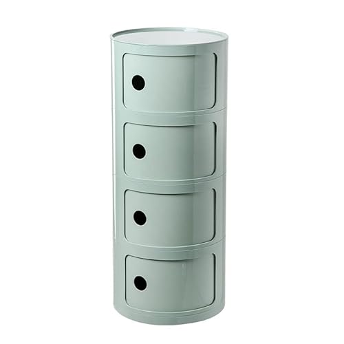 Nordischer moderner Nachttisch Runder Nachttisch mit Schubladen und Schiebetür 2/3/4 Ebenen Kunststoff Nachttisch Schlafzimmer Kommode Größe: 32 * 76cm Farbe: Matcha Green Nordischer moderner Nachttisch Runder Nachttisch mit Schubladen und Schiebetür 2/3/4 Ebenen Kunststoff Nachttisch Schlafzimmer Kommode Größe: 32 * 76cm Farbe: Matcha Green von Generic