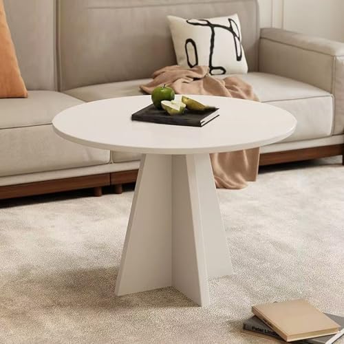 Nordisches Minimalistisches Kaffeetisch Nesting Couchtisch 2er Set Kleiner Tisch Rund Flexibel Kombinierbarer Niedriger Tischsfür Wohnzimmer Balkon Büro Schlafzimmer(White,40 * 40 * 48cm) von Generic