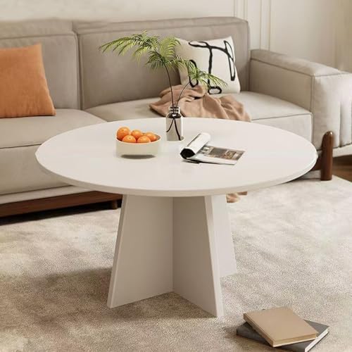 Nordisches Minimalistisches Kaffeetisch Nesting Couchtisch 2er Set Kleiner Tisch Rund Flexibel Kombinierbarer Niedriger Tischsfür Wohnzimmer Balkon Büro Schlafzimmer(White,70 * 70 * 38cm) von Generic