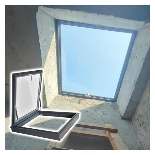 Notausstiegsluke for Kellerflachdächer, 40, 36, 34, 32, 30, 26, 24, 20 Zoll, großer Aluminium-Keller-Notausgangsdeckel, 80°-Öffnung, Wintergarten, Spielhaus(22x24in/56x61cm) von Generic
