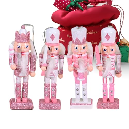 Nussknacker Weihnachtsschmuck,4-teilige Rosa Tischknacker für Weihnachten - Festliche Dekorationsfigur Sammlerstück Ornament Für Wohnzimmer Schlafzimmer Party,Schlafzimmer Party Thanksgiving Nussknacker Weihnachtsschmuck,4-teilige Rosa Tischknacker für Weihnachten - Festliche Dekorationsfigur Sammlerstück Ornament Für Wohnzimmer Schlafzimmer Party,Schlafzimmer Party Thanksgiving von Generic