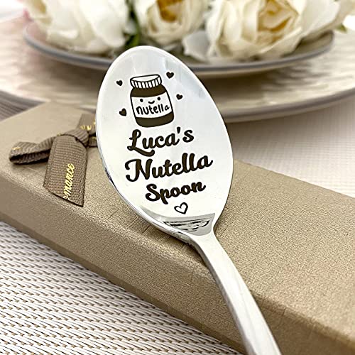 Nutella-Löffel – Silberfarben, graviert mit Namen, Löffel in Geschenkverpackung, personalisierbar von Generic