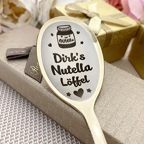 Nutella Löffel – Löffel mit Gravur mit Namen – Nutella spoon - Liebhaber für Geburtstag – Lustiges Geschenk – Nutella Geschenk in Geschenkbox von Miros Company
