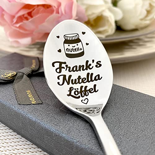Personalisierter Löffel für Schokocreme - Gravierte Dessertlöffel mit Namen - Individuelles Geschenk für Schokoliebhaber in edler Geschenkbox von Miros Company