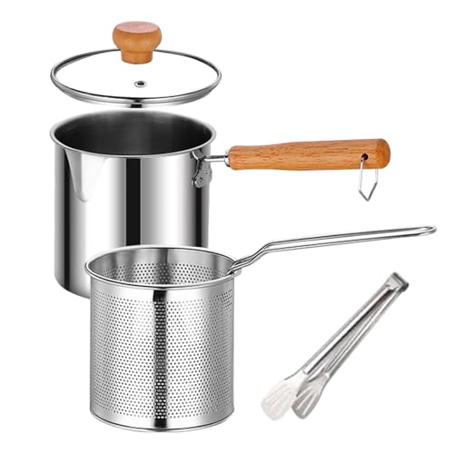 Ölfiltertopf aus Edelstahl, 2-in-1-Ölfiltertopf, Fritteuse mit Ölfilter aus Edelstahl, 2-in-1, Filter und Fettbehälter, Filterbehälter von Generic