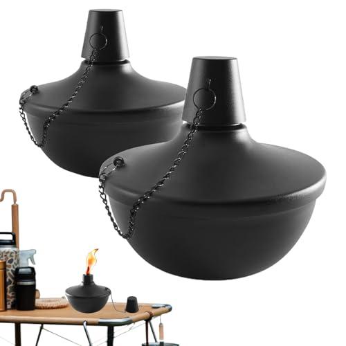 Öllichtbrenner - nachfüllbare Flammenfackel, Metall -Outdoor -Kerzenset | Verwendung für Home-Terrassendeck oder Gartenversammlung bietet dekoratives Ambiente mit lang anhaltender leichtes winddichtes von Generic