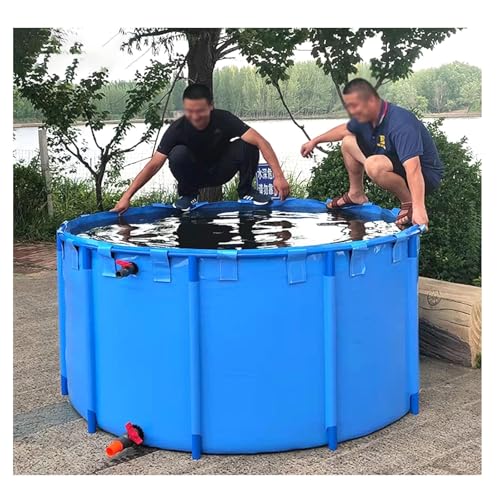 Oberirdische Fischteiche, Rundes Eindickbecken, Planenteich Faltbares Hartplastikbecken Für Die Koi-Zucht Und Landwirtschaftliche Bewässerung(5426L/1433GAL-2.4X1.2M(D X H)) von Generic