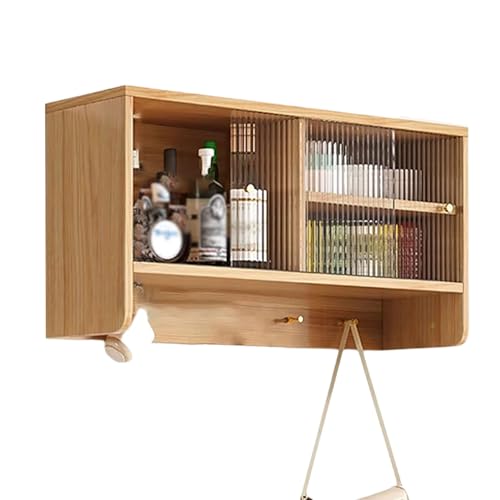 Oberschrank Küche Holz Ablagefläche Oben Badezimmer Wandschrank Hängend Abgerundete Ecken Muss Zusammengebaut Werden Geeignet für den Einsatz Über der Badewanne und in Badezimmerecken(B,80*28*45cm) von Generic
