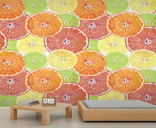 Obst Tapete Orange Zitrone Limette Wandbilder für Wohnzimmer Zitrusfruchttapete für Schlafzimmer Bunte Tapeten Wandbild Schlafzimmer Gemälde Poster 490X350cm Obst Tapete Orange Zitrone Limette Wandbilder für Wohnzimmer Zitrusfruchttapete für Schlafzimmer Bunte Tapeten Wandbild Schlafzimmer Gemälde Poster 490X350cm von Generic
