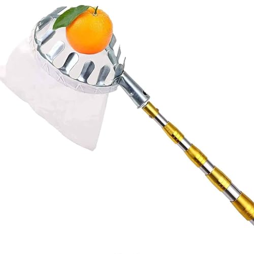 Obstpflücker für Kirschen Apfelpflücker erntehelfer Obstsammler mit Großem and Teleskopstiel Leinen-Beutel Fruit Picker für Ernte Apfel Birne Pfirsich (Size : 7m(23ft)) von Generic