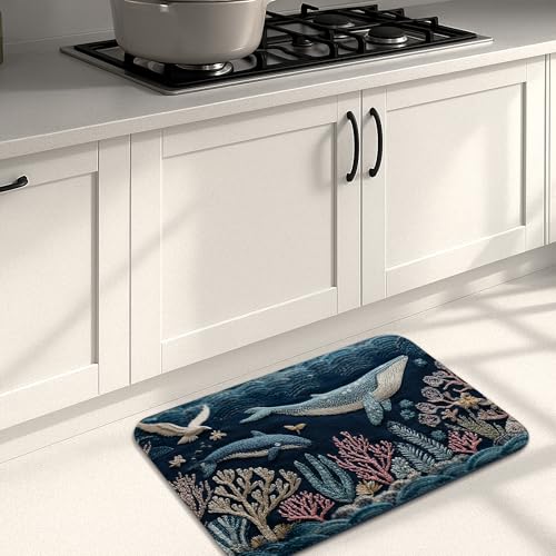 Ocean Life Küchenmatten für Boden, Fisch und Korallenmuster, weiche Matten, gepolstert, bequem, waschbar, rutschfest, dekorative Teppiche für Küchenspüle, Waschküche, Badezimmer, 40,6 x 61 cm Ocean Life Küchenmatten für Boden, Fisch und Korallenmuster, weiche Matten, gepolstert, bequem, waschbar, rutschfest, dekorative Teppiche für Küchenspüle, Waschküche, Badezimmer, 40,6 x 61 cm von Generic