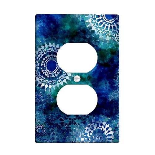 Ocean Mandala Lichtschalter-Abdeckplatten/Steckdosenabdeckungen, blaugrüne Aquarellmuster für Wanddekoration, Kunststoff-Wandplatten, Standardgröße, Einzel-Duplex-Steckdose Ocean Mandala Lichtschalter-Abdeckplatten/Steckdosenabdeckungen, blaugrüne Aquarellmuster für Wanddekoration, Kunststoff-Wandplatten, Standardgröße, Einzel-Duplex-Steckdose von Generic
