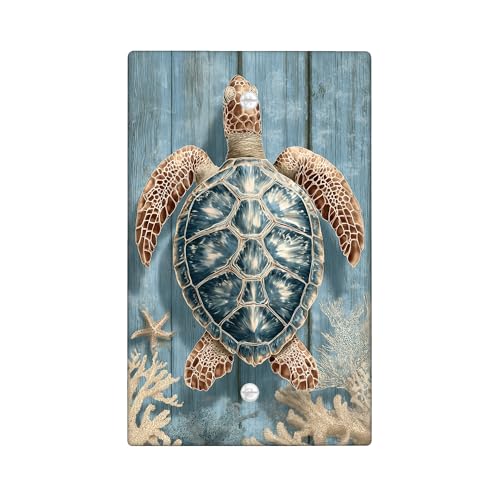 Ocean Turtle Lichtschalter-Abdeckplatte/Steckdosenabdeckungen, Aqua Meeresschildkröte Design für Stranddekoration, Thermoplastische Wandplatten, Standardgröße Blanko-Abdeckplatte Ocean Turtle Lichtschalter-Abdeckplatte/Steckdosenabdeckungen, Aqua Meeresschildkröte Design für Stranddekoration, Thermoplastische Wandplatten, Standardgröße Blanko-Abdeckplatte von Generic