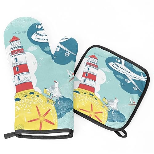 Ofenhandschuhe Flugzeug Strand Leuchtturm Vogel Grillhandschuhe Qualitäts Topfhandschuhe Hitzeresistente Topflappen Set Für Grillen Kochen Barbecue Ofenhandschuhe Flugzeug Strand Leuchtturm Vogel Grillhandschuhe Qualitäts Topfhandschuhe Hitzeresistente Topflappen Set Für Grillen Kochen Barbecue von Generic