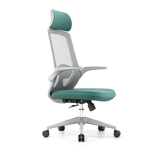 Office Chair, Flexispot Bürostuhl, mit Kopfstütze und um 90° Neigbarer Armlehne, Atmungsaktivem Sitzkissen mit Hoher Rückfederung, für Büro, Konferenzraum, Zuhause(Green) von Generic