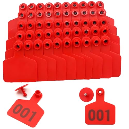 Ohrhörern 100 Stücke mit nummerierten Vieh -Ohr -Ohr -Tags Viehzucht Identifikation Tier Ohr -Tag für Tierziegen Schafs Schafvieh Kühe Schwein Rinder Hog rot 101-200 Ohrhörern 100 Stücke mit nummerierten Vieh -Ohr -Ohr -Tags Viehzucht Identifikation Tier Ohr -Tag für Tierziegen Schafs Schafvieh Kühe Schwein Rinder Hog rot 101-200 von Generic