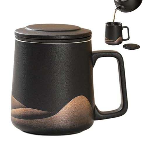 Oolong Tee-Ei – Teetasse mit Teesieb | 360 ml mattes Keramik-Tee-Ei | Vintage-Heißkaffeetasse mit ästhetischem Filter für heißen oder kalten Tee, Oolong Schwarz / Grün Oolong Tee-Ei – Teetasse mit Teesieb | 360 ml mattes Keramik-Tee-Ei | Vintage-Heißkaffeetasse mit ästhetischem Filter für heißen oder kalten Tee, Oolong Schwarz / Grün von Generic