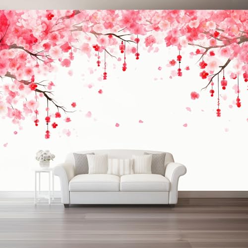 Orientalische Tusche Malerei Fototapete 400 x 280 cm, Rosa Blütenzweige Als Hängeornamente Thema Wandbild Wohnzimmer Schlafzimmer Wandtapete Vlies Tapete UV-Beständig Geruchsfrei Montagefertig Orientalische Tusche Malerei Fototapete 400 x 280 cm, Rosa Blütenzweige Als Hängeornamente Thema Wandbild Wohnzimmer Schlafzimmer Wandtapete Vlies Tapete UV-Beständig Geruchsfrei Montagefertig von Generic