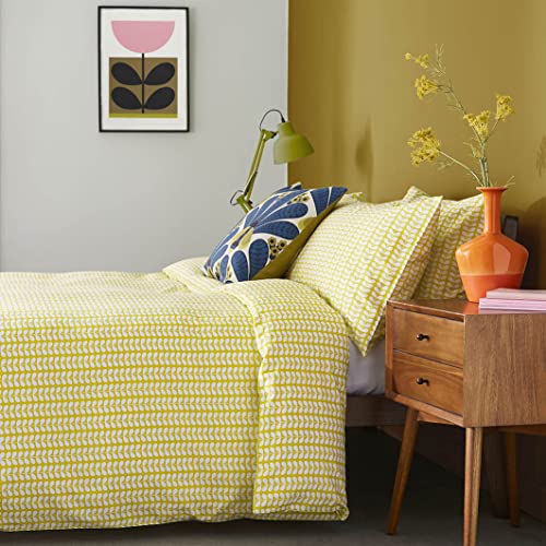 Orla Kiely Bettwäsche-Set, 100 % Baumwolle, für Einzelbett, 137 x 200 cm, Gelb von Generic