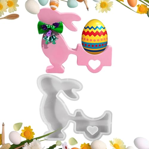 Ostern Bunny Kerze Schimmel, Ostern Hase Plätzchen Formen | Kaninchen Pulling Cart Silikon Form - Festival Bunny Dekorhersteller Werkzeug für Partys, Hochzeit, Heimtextilien, Heimtextilien von Generic
