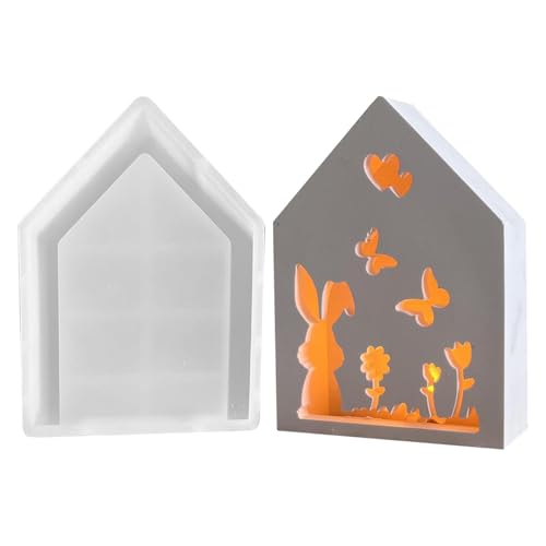 Ostern Schmetterling Kerze Form,Osterhasen Silikonform,Niedliche Kaninchenkerze Form Antihaft-Silikonform - Einfach zu lösende Tischplatte Ornament Schmetterling Harz Form für Seife und Gips von Generic
