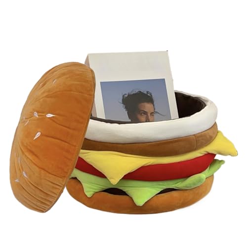 Ottoman mit Stauraum für Wohnzimmer, Ottoman mit Stauraum | Fußhocker in Hamburger-Form – Hocker zum Wechseln der Schuhe für den Eingangsbereich, Vorwürfe Ottoman mit Stauraum für Wohnzimmer, Ottoman mit Stauraum | Fußhocker in Hamburger-Form – Hocker zum Wechseln der Schuhe für den Eingangsbereich, Vorwürfe von Generic