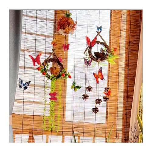 Outdoor Bambusvorhänge Blickdicht Wetterfest Handgewebt Geeignet für Terrassen Pergola Und Gärten Anpassbar Bambus Rollo(50cmx55 cm) von Generic