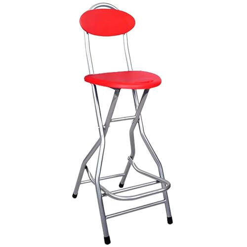 Outdoor Bar Hocker mit Rückenlehne und Fußstütze, Küche Esszimmerhocker für Angeln Camping(Red) von Generic