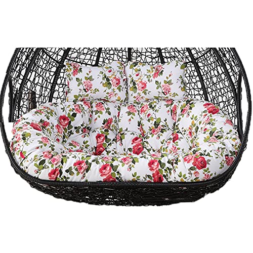 Outdoor Double Hanging Lounge Chair Cushion with Soft Deep Egg Cushion 2 Seater Swing Chair Pad with Ties Fully Filling For No Collapsing von Generic