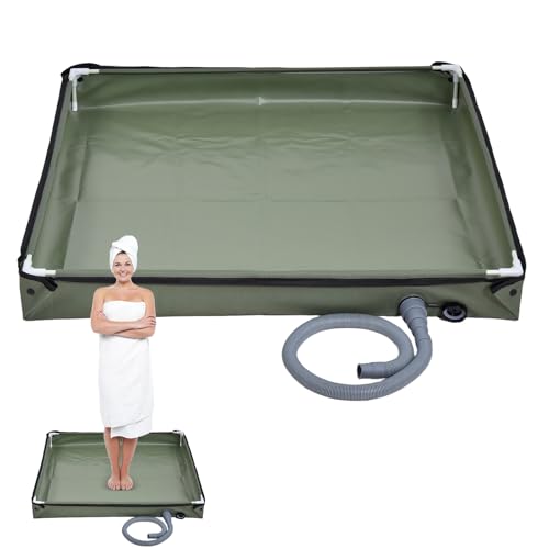 Outdoor Duschkabine Plattform mit Badewanne - Sonnendusche - Multifunktionaler wasserdichter Eimer mit Ablaufloch, Faltbare Duschablage für Camping u von Generic