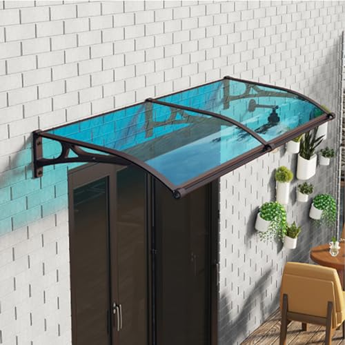 Outdoor Front Door Entrance Window Canopy Awning Curved Design for Gardens Balconies and Doorways Blue Color Protects from Rain and Snow Suitable for Outdoor Use Easy to Install. Outdoor Front Door Entrance Window Canopy Awning Curved Design for Gardens Balconies and Doorways Blue Color Protects from Rain and Snow Suitable for Outdoor Use Easy to Install. von Generic