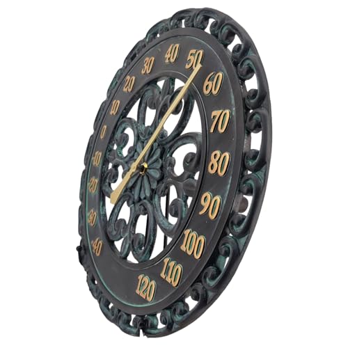 Outdoor Garden Vintage Thermometer - Klassisches Wandtemperaturmesser, Dekoratives Patio-Zifferblatt | Rustikales wetterfestes hängendes Thermometer, stilvolles Innenhof montiertes Zifferblatt, Retro von Generic