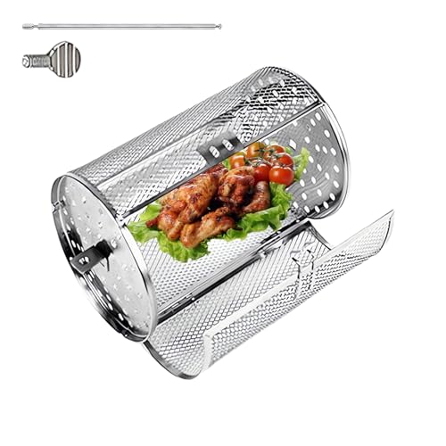 Outdoor Grill Korbrotator - BBQ Spinkorb, Stabiler Rollkäfig | Tragbares Wed-Grill-Werkzeug, Nicht-Stalloberfläche, sicherer Verriegelungsmechanismus, rostbeständiges Design, bequemer Griff, Griff, Outdoor Grill Korbrotator - BBQ Spinkorb, Stabiler Rollkäfig | Tragbares Wed-Grill-Werkzeug, Nicht-Stalloberfläche, sicherer Verriegelungsmechanismus, rostbeständiges Design, bequemer Griff, Griff, von Generic