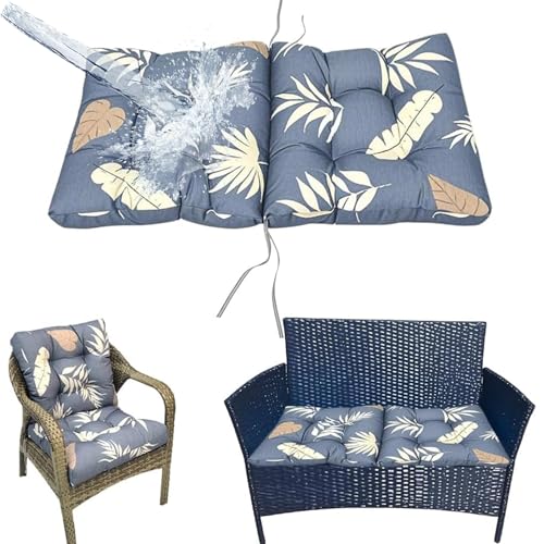 Outdoor Hochlehner Stuhlkissen 106x53cm - Dick Wasserdicht Gartenbank Auflage Polster Sitzkissen Mit Bändern Für Rattanmöbel Sonnenliege Terrassenstuhl(Style B) von Generic