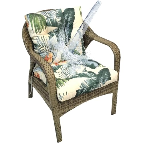 Outdoor Hochlehner Stuhlkissen 106x53cm - Dick Wasserdicht Gartenbank Auflage Polster Sitzkissen Mit Bändern Für Rattanmöbel Sonnenliege Terrassenstuhl(Style C) von Generic