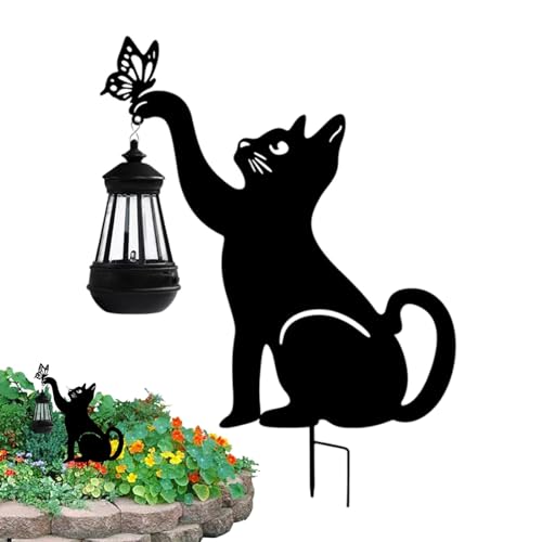 Outdoor-Katze mit Kerze - Dekorative Gartensollampe | Outdoor solarbetriebene Lampe | Metal Cat solarbetriebene Kerze, Outdoor-Sonnen dekorative Katzenlampe, für Garten, Rasen, Garten Outdoor-Katze mit Kerze - Dekorative Gartensollampe | Outdoor solarbetriebene Lampe | Metal Cat solarbetriebene Kerze, Outdoor-Sonnen dekorative Katzenlampe, für Garten, Rasen, Garten von Generic