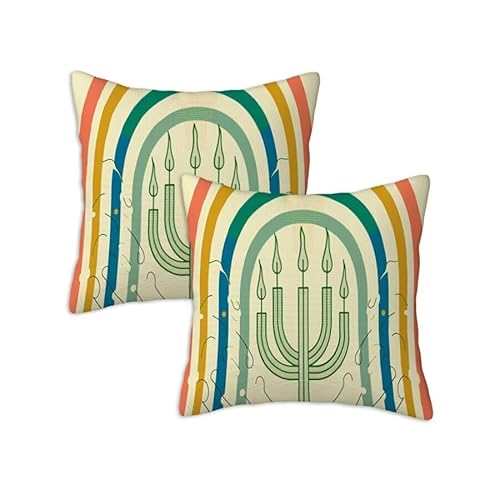Outdoor Kissen Buntes Kissenbezug 55x55 cm, Leinen Wasserfest Dekokissen Gestreift 2er Set Wetterfest Kissenbezüge mit Verstecktem Reißverschluss, Outdoor Dekorative Garten Couch Terrasse Balkon Z-258 Outdoor Kissen Buntes Kissenbezug 55x55 cm, Leinen Wasserfest Dekokissen Gestreift 2er Set Wetterfest Kissenbezüge mit Verstecktem Reißverschluss, Outdoor Dekorative Garten Couch Terrasse Balkon Z-258 von Generic