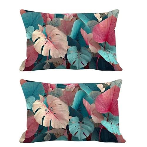 Outdoor Kissen Frühjahr Wasserdichte Kissenbezug 40x60 cm 2er Set Blätter Pillow Case Leinen Dekorative Kissenbezüge,Outdoor Garten Sofa Kissen Deko für Wohnzimmer Schlafzimmer Balkon Couch Patio G183 Outdoor Kissen Frühjahr Wasserdichte Kissenbezug 40x60 cm 2er Set Blätter Pillow Case Leinen Dekorative Kissenbezüge,Outdoor Garten Sofa Kissen Deko für Wohnzimmer Schlafzimmer Balkon Couch Patio G183 von Generic