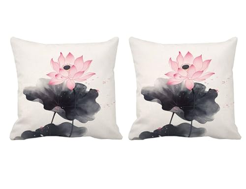 Outdoor Kissen Wasserfest Weiß Kissenbezug 65x65cm Sofakissen Wasserfest Atmungsaktiv Lotus Kissenbezüge Leinen Dekorative Kissenhülle Kopfkissen für Sofa Zimmer Balkon Patio Garten Deko,2 Stück -T725 Outdoor Kissen Wasserfest Weiß Kissenbezug 65x65cm Sofakissen Wasserfest Atmungsaktiv Lotus Kissenbezüge Leinen Dekorative Kissenhülle Kopfkissen für Sofa Zimmer Balkon Patio Garten Deko,2 Stück -T725 von Generic